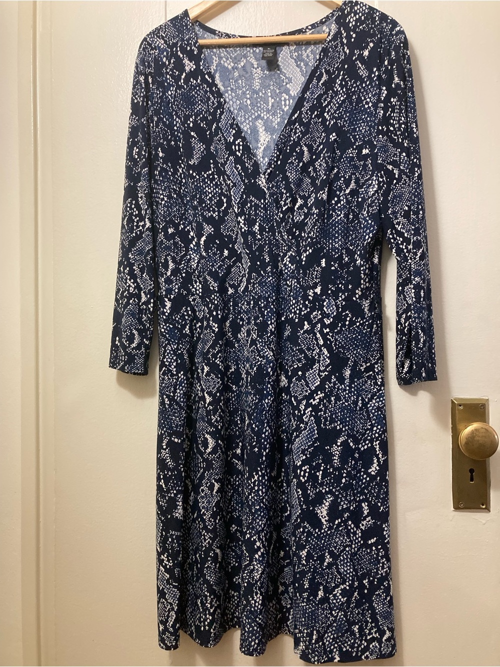 INC Navy and White Office Dress, Size XL